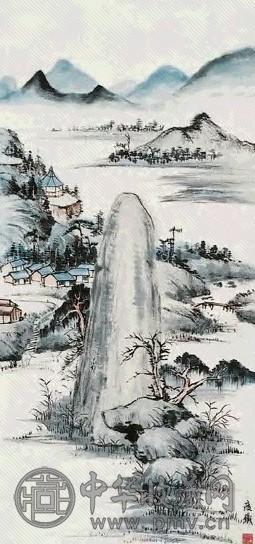 钱瘦铁 山水 镜心 设色纸本