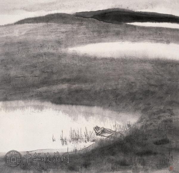 周思聪 1992年作 野泊 镜心 水墨纸本