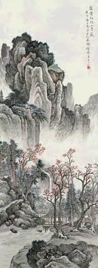 吴淑娟 1930年作 霜叶红於二月花 立轴 设色纸本