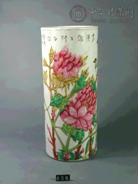 清同治粉彩富贵白头帽筒收藏资讯|艺术家|书画家|书画名人|书法家-中华