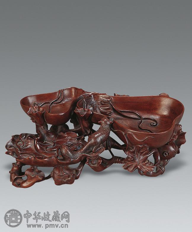 清 黄杨木松鼠笔洗