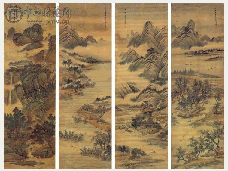 清 杨晋 仿古山水 轴(6幅)