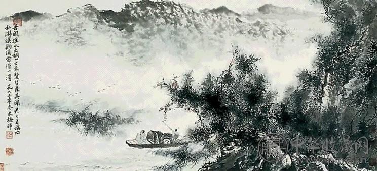 朱梅邨 山水人物 镜心 设色纸本