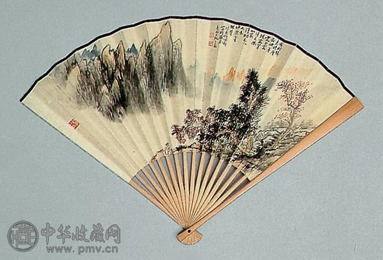 胡佩衡 曳杖晚归 扇面 设色纸本