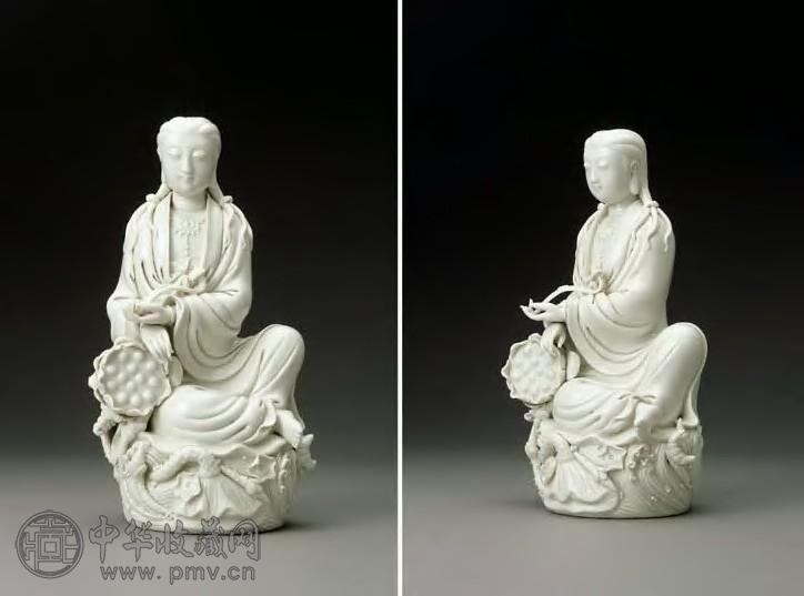 明 德化窑何朝宗象牙白观音坐像