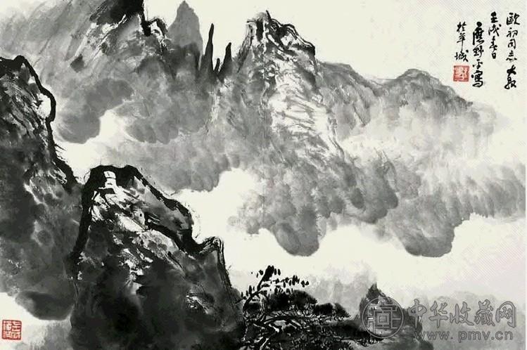 应野平 山水 册页 一开 水墨纸本