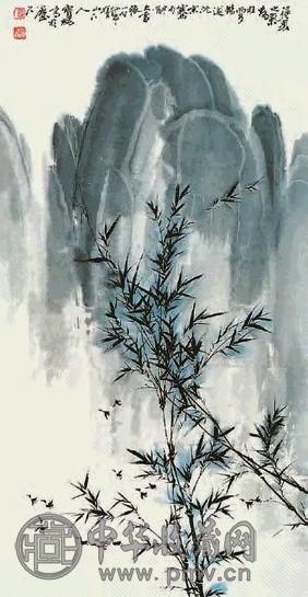 刘宝纯 山水人物 立轴 设色纸本
