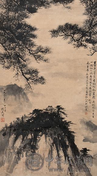 周怀民 庐山仙人洞景 立轴 设色纸本