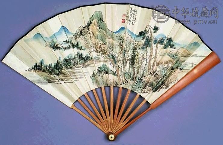 胡佩衡 1929年作 山水 扇面 设色纸本