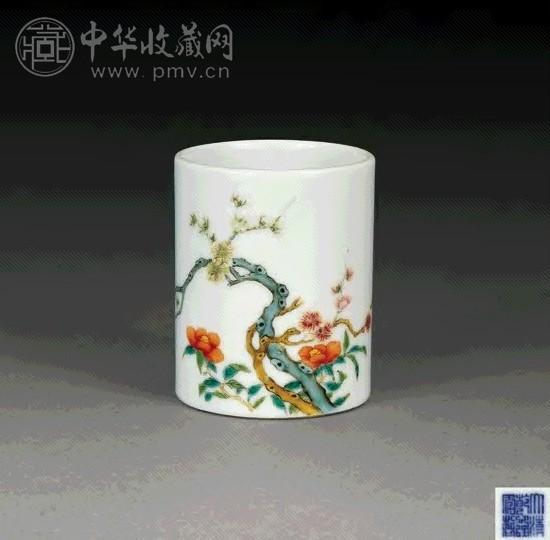 清乾隆粉彩花卉笔筒收藏资讯|艺术家|书画家|书画名人|书法家-中华收藏网