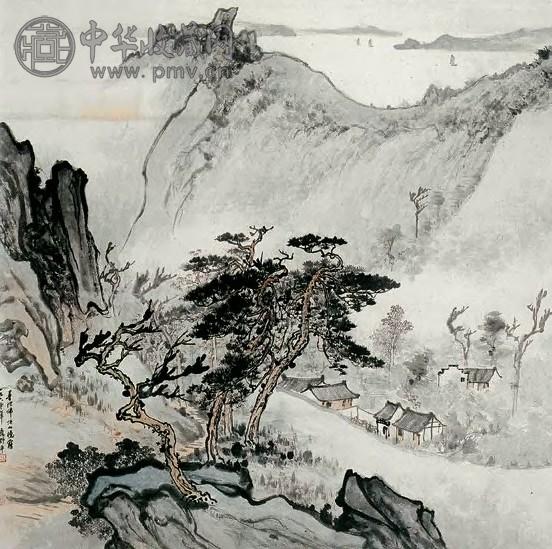 应野平 1960普陀山景图 轴 纸本设色