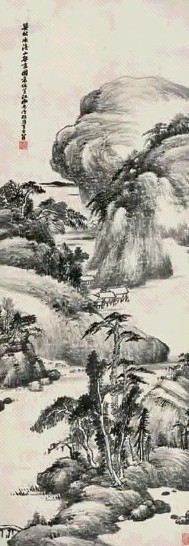 萧俊贤 1923年作 溪山无尽图 立轴 水墨纸本