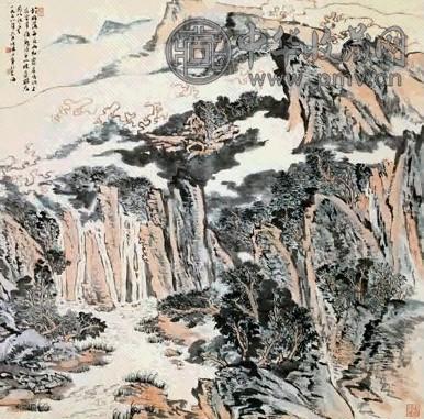 近现代 陆俨少 雁荡雨霁 轴