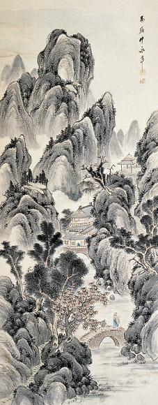 永年 山水 立轴 设色绢本