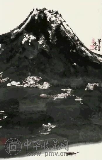 李庚 山水 立轴 纸本