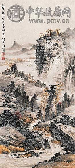 黄君璧 己卯(1939年) 山水 立轴 设色纸本