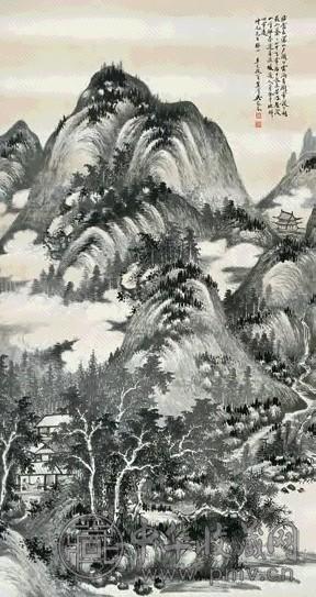 吴琴木 山水 立轴 水墨纸本