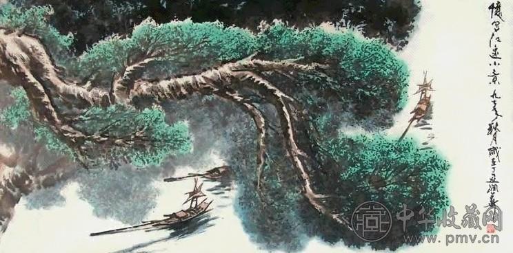 黄润华 忆写江边小景 镜心 设色