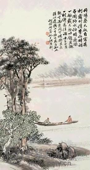 何煜 1912年作 山水 人物 立轴