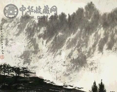 近现代 傅抱石 山水 镜心