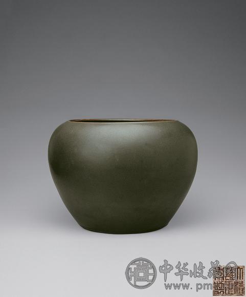 清雍正 茶叶末釉缸