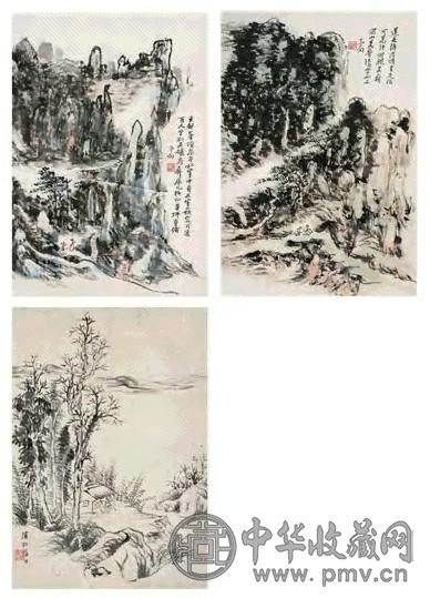 黄宾虹 秋风草堂图 黄山揽胜 古木萧疏 镜心 设色纸本 水墨纸本 收藏资讯|艺术家|书画家|书画名人|书法家-中华收藏网