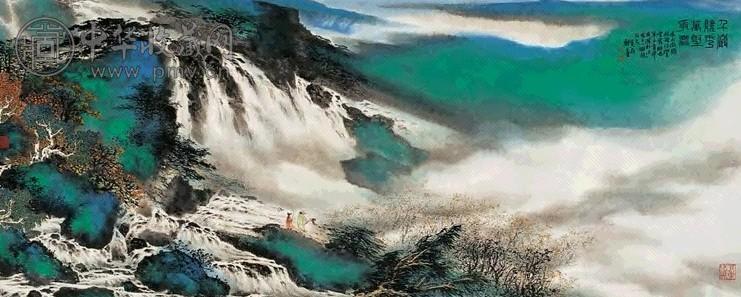 郑百重 千岩竞秀 镜片 设色纸本