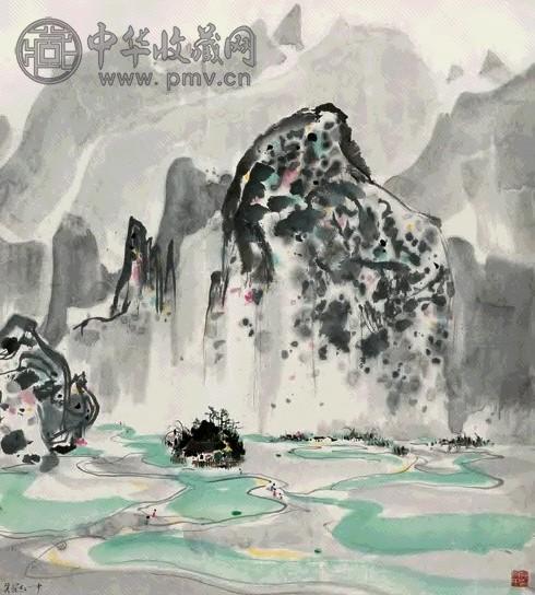 吴冠中 江南水乡 镜心 设色纸本