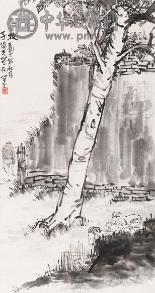 赵望云 民国廿一(1932年)作 牧 镜心 设色纸本