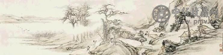 现代 冯超然 携琴访友 幅