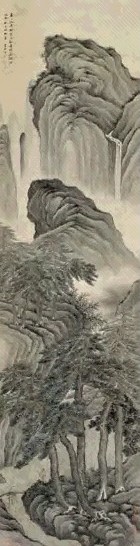 吴历 山水 立轴 设色纸本