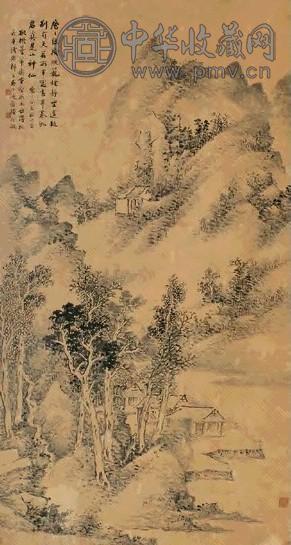徐行敏 绿树笼烟 立轴 墨色纸本