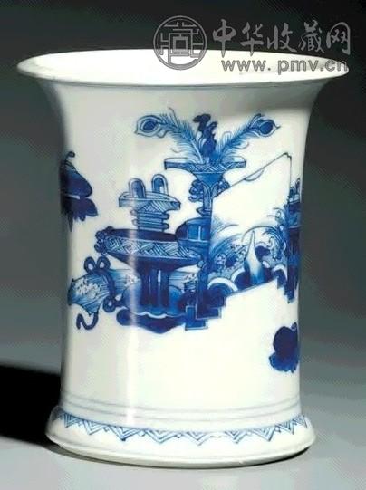 清康熙青花笔筒