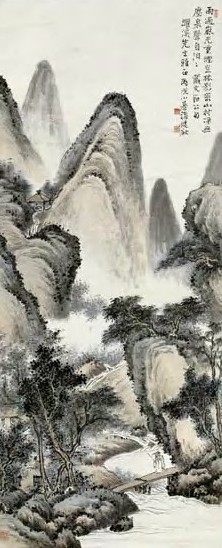 诸健秋 雨过岚光 轴