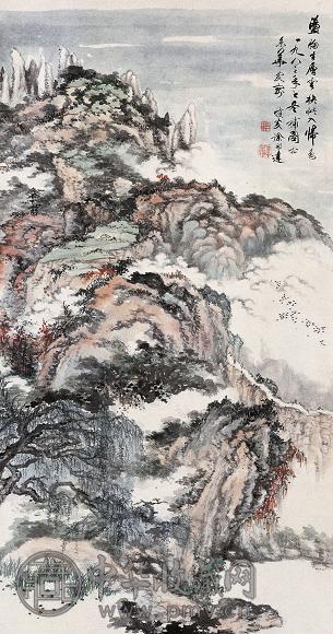 徐邦达 1982年作 山水 立轴 设色纸本