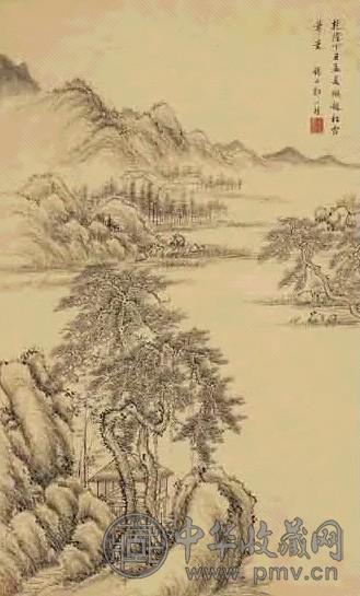 邹一桂 松溪茅亭图 轴