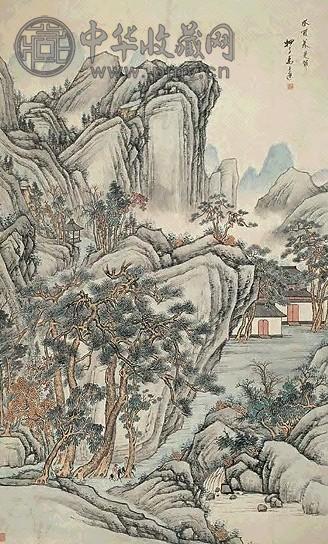 清 万上遴 秋山访友 轴