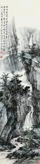 黄君璧 山水 立轴 设色纸本