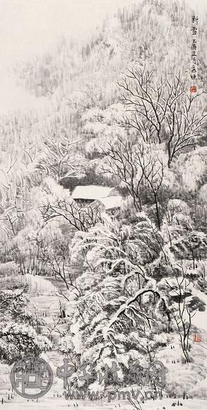段铁 新雪 镜心 纸本