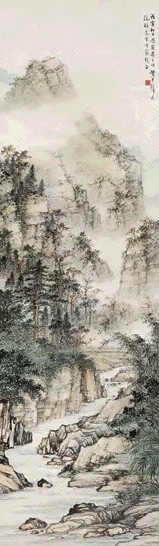 黄君璧 戊寅(1938年)作 峨眉纪游图 立轴 设色纸本