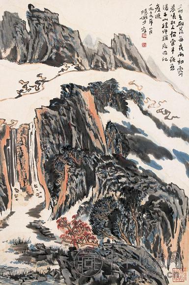 陆俨少 山水 立轴 纸本