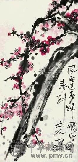 谢之光 梅花 立轴 设色纸本