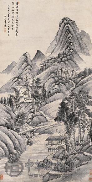 董邦达 虚明向远 立轴 水墨纸本