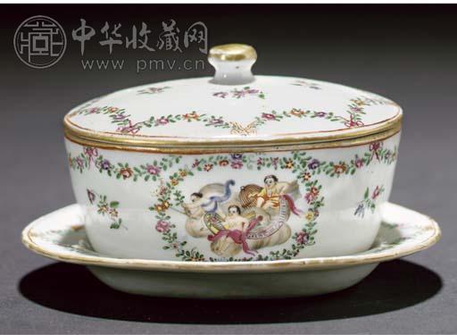 清乾隆粉彩人物纹盆