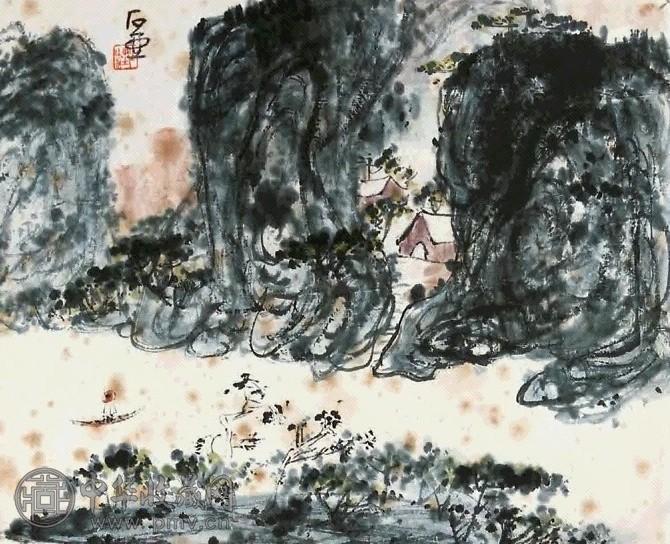 陈子庄 山水 镜心 纸本