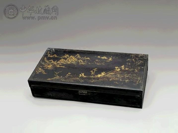 清康熙黑漆描金山水人物盒收藏资讯|艺术家|书画家|书画名人|书法家