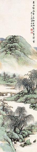 陶虞 山水 立轴 纸本