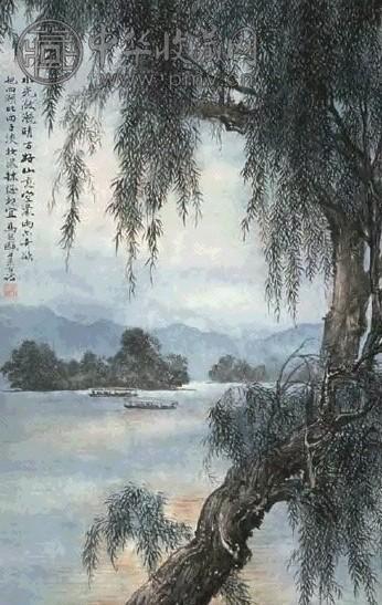 马起鸥 西湖 立轴 纸本