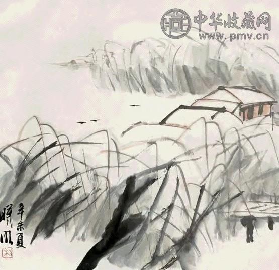 林曦明 归舟图 镜心 设色纸本