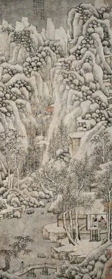 钱谷 1549年作 积雪千树图 立轴 设色纸本